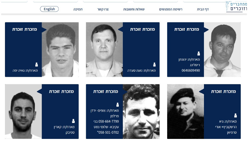 מיזם מתחברים וזוכרים (צילום מסך מתוך אתר המיזם)