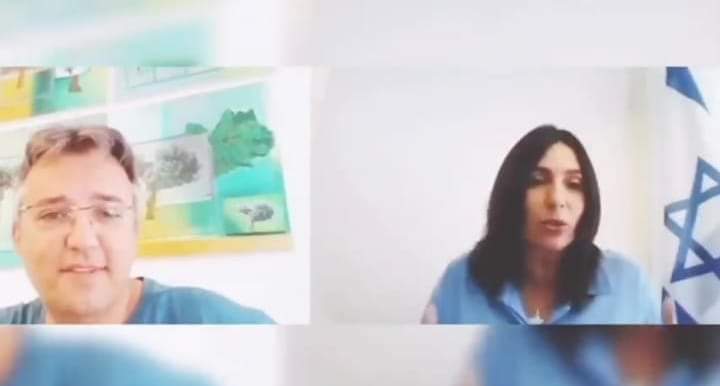 שיחת הוידאו בין השרה מירי רגב לאורי כהן (צילום: מתוך עמוד הפייסבוק של מירי רגב)